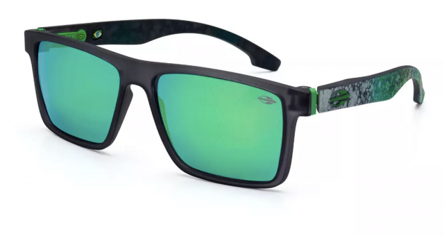 Óculos De Sol Mormaii Banks Fumê Escuro Marmorizado Lente Verde Espelhada M0050D8685